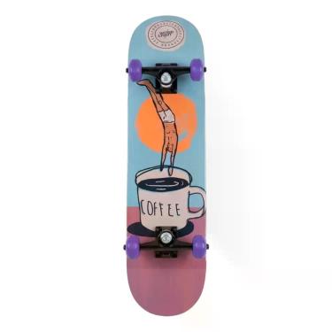 Imagem de Skate Completo Wood Light Café Mergulhador Tamanho 8.0 Cor:Azul+RoxoTa