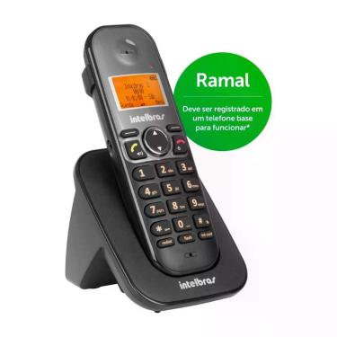 Imagem de Ramal para Telefone sem Fio Intelbras TS 5121 Adicional com Viva Voz e Identificador de Chamadas Preto 1 Unidade
