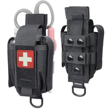 Imagem de WYNEX Bolsa de suporte de torniquete, cinto tático TQ IFAK Bolsa para tesouras de trauma, coldre universal EMT Medical MOLLE acessório para cinto de serviço acessórios de transporte de colete