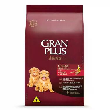 Imagem de Ração GranPlus Menu Cães Filhotes Médio e Grande Carne e Arroz 3kg Ali