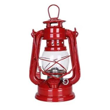 Imagem de Lampião, Lanterna, Lâmpada, Luminária a Querosene Óleo Rústico Vintage Retrô para Sítio Decoração Pesca - Vermelho.