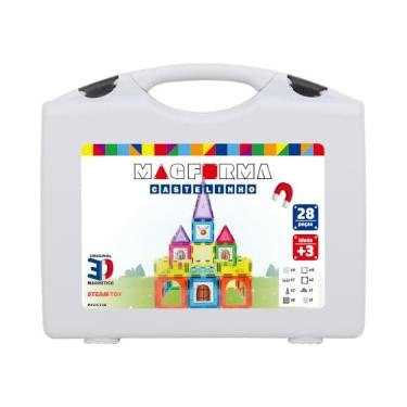 Imagem de Blocos Magnéticos Magforma castelo 28 peças brinquedo magnético educativo
