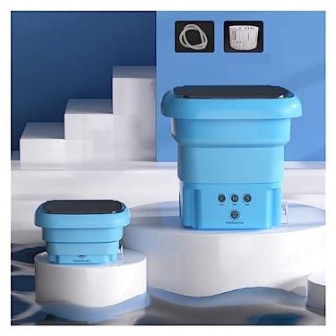 Imagem de Poderosa máquina de lavar portátil pequena máquina de lavar dobrável portátil mini dormitório desidratável meias de estudante roupa íntima calcinha máquina de lavar aparelho doméstico (cor: azul)