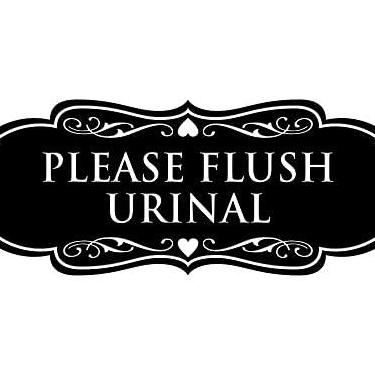 Imagem de Placa de mictório Designer Please Flush (preto) - Grande