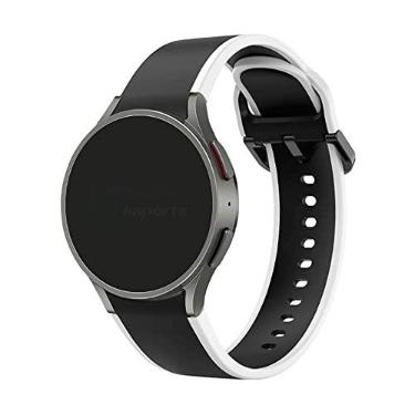 Imagem de Pulseira Bicolor LTIMPORTS compatível com Galaxy Watch 7/6/6 Classic/5/5 Pro/4/4 Classic e Galaxy Watch FE (20mm) (Preto-Branco)