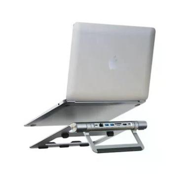 Imagem de Adaptador Cabletime Usb-c Multiportas Com Suporte - 7 Em 1.