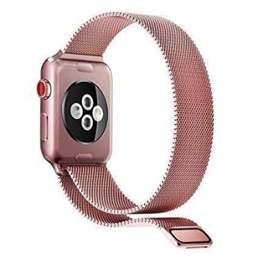 Imagem de Pulseira Magnética para Apple Watch 42mm 44mm 45mm 49mm Aço Inoxidável