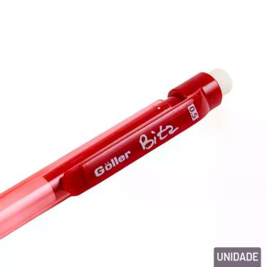Imagem de Lapiseira Goller Bitz 0,5MM com Grafite Borracha Integrada Escrita Fina Embalagem com 1 Unidade Vermelho