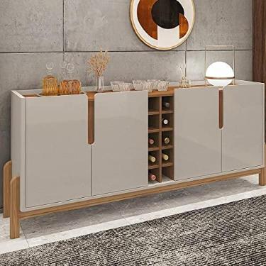 Imagem de Buffet Aparador 190cm 4 Portas com Adega Lizz Casa D Off White/cedro