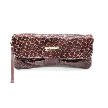Imagem de Bolsa Feminina Mão Clutch Festa Casamento Couro Sagga 4176, Café