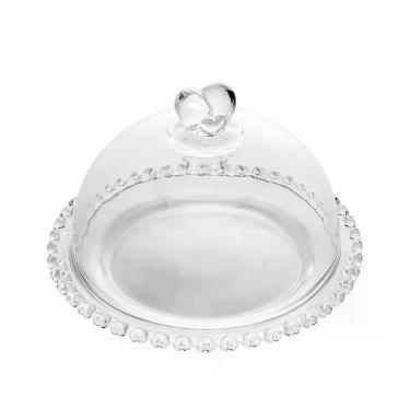 Imagem de Queijeira de Cristal com Tampa Decorativa Formato Coração Transparente para Mesa Lyor
