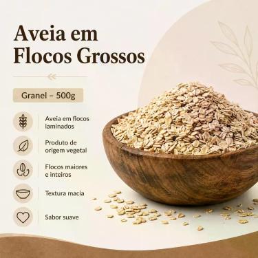 Imagem de Aveia em Flocos Grossos a Granel Textura Macia e Sabor Suave Quantidad