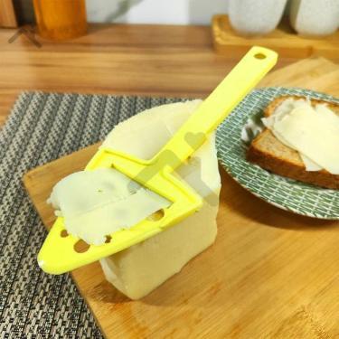 Imagem de Fatiador de queijo manual de plástico amarelo lamina em aço inox práti