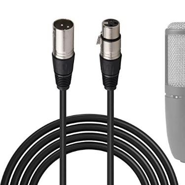 Imagem de Geekria Cabo de microfone XLR macho para XLR fêmea 3 m, compatível com AKG P120, C214, P220, C414 XLS, C414 XLII, 170, P420, C 451 B, D5S, D7, cabo de microfone equilibrado (preto)