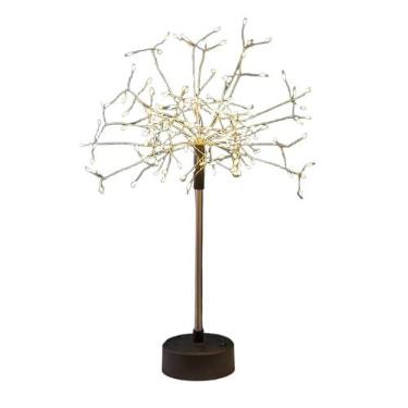Imagem de Ioensy Abajur de mesa em formato de dente-de, luminária ambiente com fio de cobre, árvore de dente-de iluminada para mesa, festa, quarto e, Luz Quente