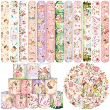Imagem de YYMYMGJ 74 Lembrancinhas De Festa Fadas, 24 Pulseiras Tapa, 50 Adesivos, Decorações Aniversário, Suprimentos, Presentes Para O Primeiro Aniversário