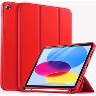 Imagem de Capa tablet Flip para Samsung Galaxy Tab A9+ / A9 Plus 11" Modelos SM-X210/X216/X218 2023 Case Anti Impacto Suporte Pencil Popshope (Vermelho)