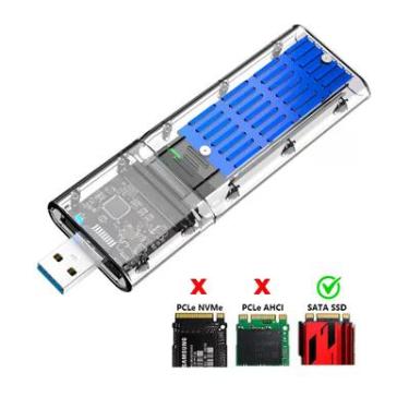 Imagem de Case Externo Para SSD M.2 Sata Enclosure Usb Jim000047-bl Kebidu