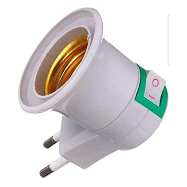 Imagem de Adaptador Soquete E27 Lâmpada Para Tomada Com Chave Liga Desliga Bivolt 110v 220v