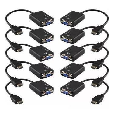 Imagem de Conversor Hdmi x Vga com Audio P2 Kit 10 peças - PNT