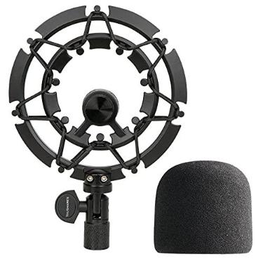 Imagem de Youshares Suporte de choque Blue Yeti com para-brisas de espuma, suporte de liga de choque reduz a vibração, compatível com microfones Yeti