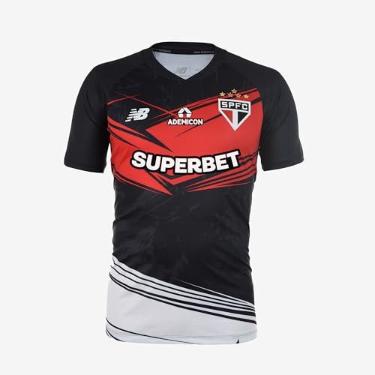 Imagem de Camisa Masculina NB Goleiro SPFC 2025 C/P, Preto/Vermelho/Branco, G