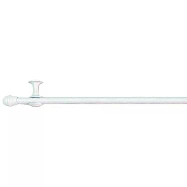 Imagem de Kit Varão Simples Para Cortina 2,00m Vilela Metalizado 100% Ferro - Branco