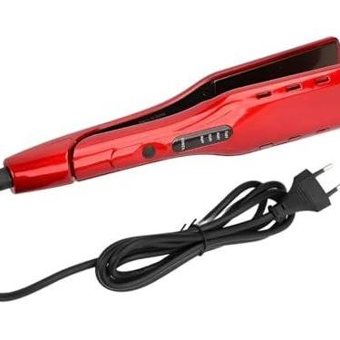 Imagem de Prancha Alisadora Profissional para Cabelo, Design Ergonômico, Vermelha, Ideal para Salão de Beleza