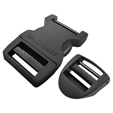 Imagem de Deluxsa Fivela de reparo de campo para tiras de 2,5 cm, fivela de plástico ajustável, alça de 2,54 cm, liberação lateral plana para mochila (1 peça)