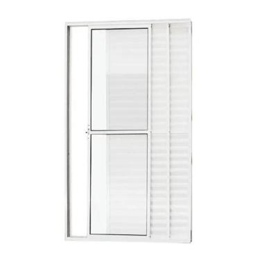 Imagem de Porta balcão 3 folhas 2.10x1.50 com trinco branco linha 20 - ESQUADRIA