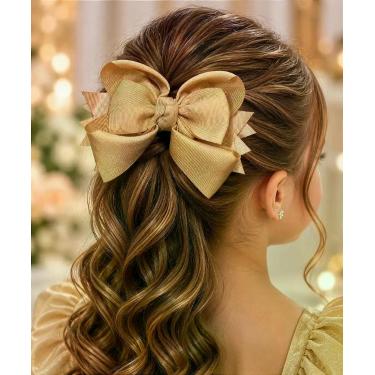 Imagem de Laço Belli Bico de Pato Dourado - Acessório de Cabelo - no-brand