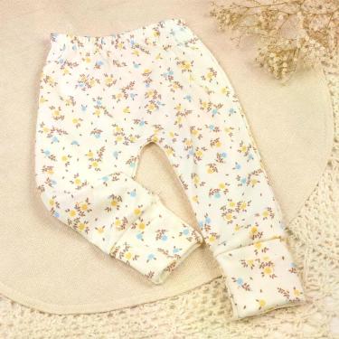 Imagem de Calça Para Bebês Tecido Macelin Estampadinho e Pé Reversível de 0 a 12
