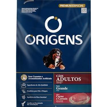 Imagem de Origens Ração Seca Para Cães Adultos De Grande Porte Sabor Carne e Cereais 3Kg
