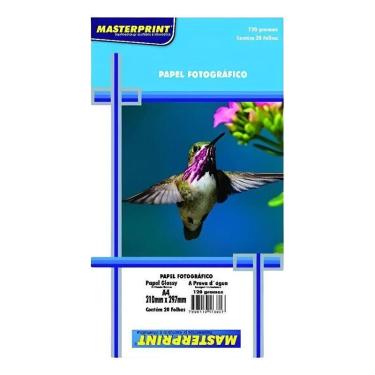 Imagem de Papel Fotográfico A4 Glossy 120g 20 Folhas - Masterprint Branco - Sem 