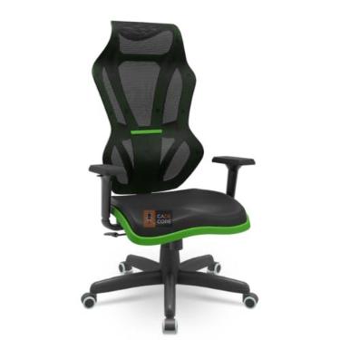 Imagem de Cadeira Vizon Gamer Assento Estofado RelaxPlax Standart Braços 3D PP Plaxmetal (Verde)