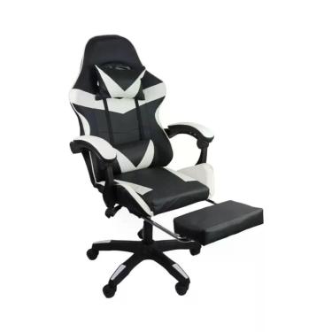 Imagem de Cadeira Gamer Stillus Oficial Apoio Pés Preto/branco