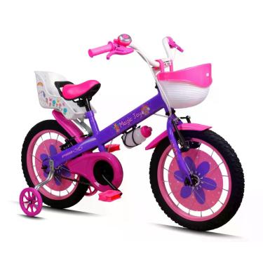 Imagem de Bicicleta Infantil Aro 16 Magic Joy Cestinha e Cadeirinha - - Pro-X, R
