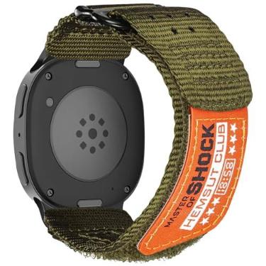 Imagem de Pulseira de nylon compatível com S Samsung Galaxy Watch 8 de 40 mm e 44 mm/Galaxy Watch 8 Classic de 46 mm (2025), pulseira de nylon militar Galaxy Watch Ultra, para homens
