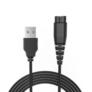 Imagem de Superer Cabo carregador USB adequado para Hatteker-Cordless-Hair-Trimmer Pro aparador de cabelo aparador de barba RFC-588 RFC-598 RFC-692 Shaver Razor substituição cabo de alimentação