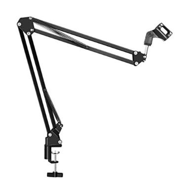 Imagem de Pedestal para Microfone Flexivel 360º Podcast Youtube Videos Gravação com Braço 75cm ajustável para suspensão de braço montagem de mesa