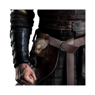 Imagem de Bolsa De Cintura Masculina Estilo Steampunk Medieval Punk Em Couro PU 