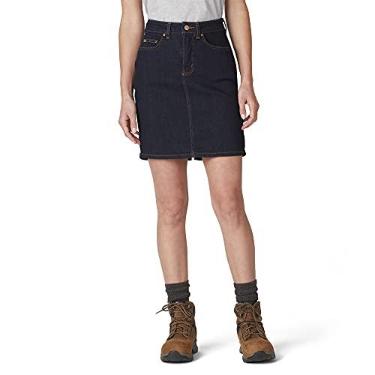Imagem de Dickies Saia jeans feminina com formato perfeito, Azul índigo lavado, 46