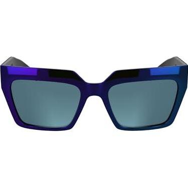 Imagem de KARL LAGERFELD Óculos de sol retangulares KL6181S feminino, azul espelhado, Einheitsgröße, Azul espelhado, Einheitsgröße