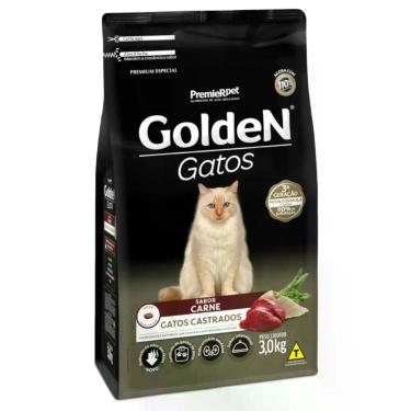 Imagem de Ração Premier Pet Golden Fórmula Gatos Castrados Sabor Carne - 3kg - P