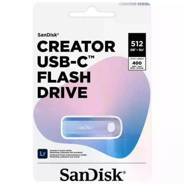 Imagem de Pendrive Z75 Creator 512GB USB-C 3.2 Até 150MB-s Azul e Roxo Sandisk