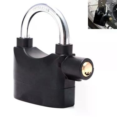 Imagem de Cadeado Com Alarme Sirene 110Db Moto Anti Furto Som Alto Segurança Casa