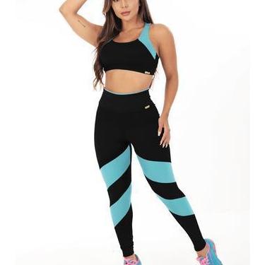 Imagem de Conjunto Top Calça Fitness Feminina Tarelles - T0528 - T0529, Preto, A