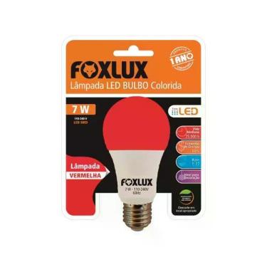 Imagem de Lâmpada LED Color A60 7W Vermelha Bivolt para Decoração em Jardins e Fachadas com Economia de Energia Foxlux