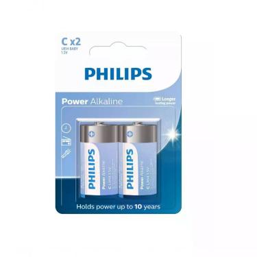Imagem de Bateria Philips Lr14c Lr14p2b-59 Alcalina Alto Consumo Desempenho Superior Longa Duracao