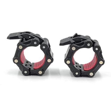 Imagem de VMFTS Grampos de barra olímpicos de 5 cm com ímãs, clipes magnéticos antiderrapantes de 50 mm, clipes de barra de liberação rápida para barras de halterofilismo, aparelhos de musculação